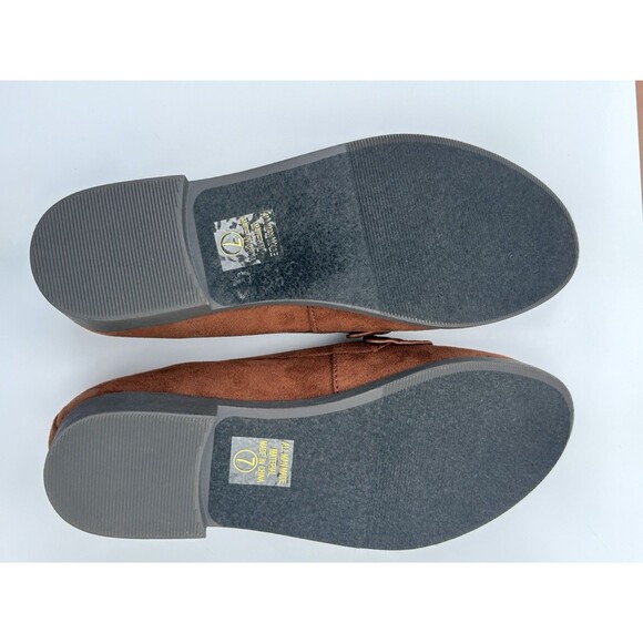 Soda Women’s Shoes Slip On Chunky Mid Heel- size 7 Cognac/ brown  Suede Loafers - Picture 8 of 8